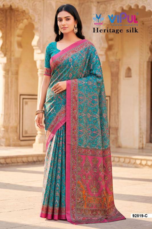 Vipul heritage silk Printed saree manufacturers in Kolkata